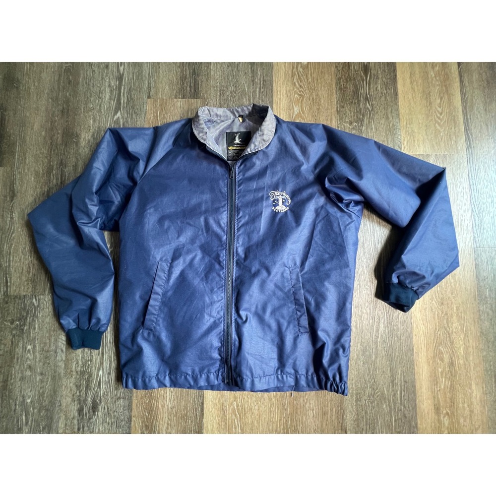 Snowgoose Windbreaker Jacket Mens Large Blue Turnberry Scotland Full Zip Coat
